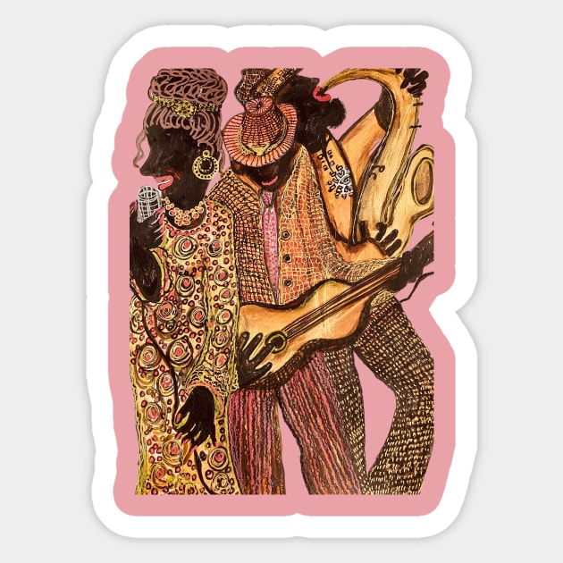 Orchestra of Musicians singer,guitar,saxophone Sticker by LuluCybril